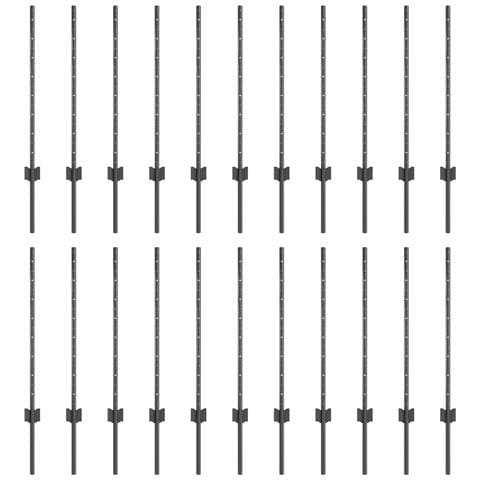 Pali di recinzione 22 pcs U-Channel grigio 120 cm in acciaio - Foto 1
