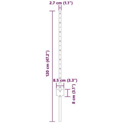 Pali di recinzione 22 pcs U-Channel grigio 120 cm in acciaio - Foto 6