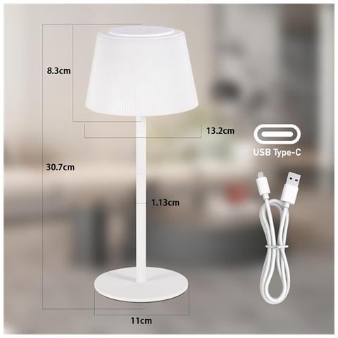 Lampada Da Tavolo A Led, Dimmerabile Al Tocco, Moderna, Con Batteria Da 3600 Mah, Per Soggiorno - Foto 1