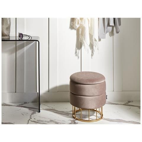 Pouf Contenitore Elgin Velluto Tortora - Foto 1