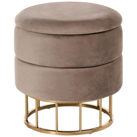 Pouf Contenitore Elgin Velluto Tortora - Foto 2