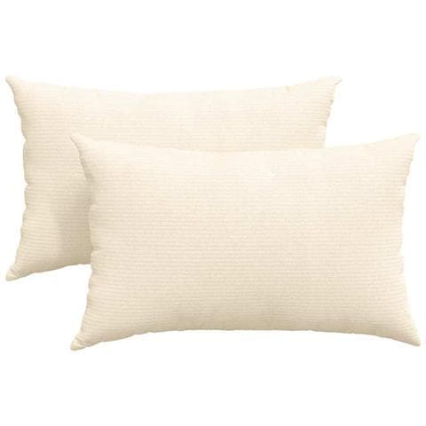 Cuscini da Divano 2 pcs Crema 50 x 30 cm Tessuto in Cords - Foto 1