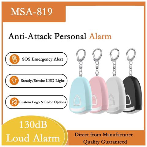 Portachiavi Di Allarme Di Sicurezza Personale Ricaricabile Con Sos 130db E Luce Led Blue - Foto 2