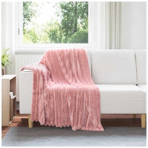 Coperta Rosa 150 x 130 cm Panno - Foto 2