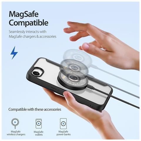Cover con Tapa per iPhone 16e - Pelle /PU, Nero, MagSafe - Foto 2