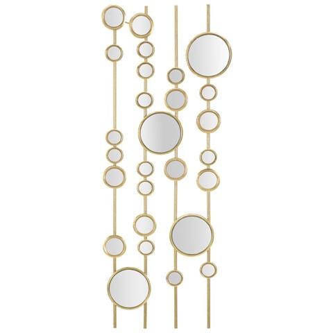 Decorazione In Metallo 3d Cerchi 26-oro-metallo-35,5x1,5x90 Cm - Foto 1