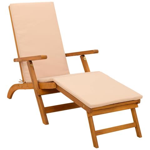 Lettino prendisole reclinabile e pieghevole 55 x 146 x 91 cm - Foto 1