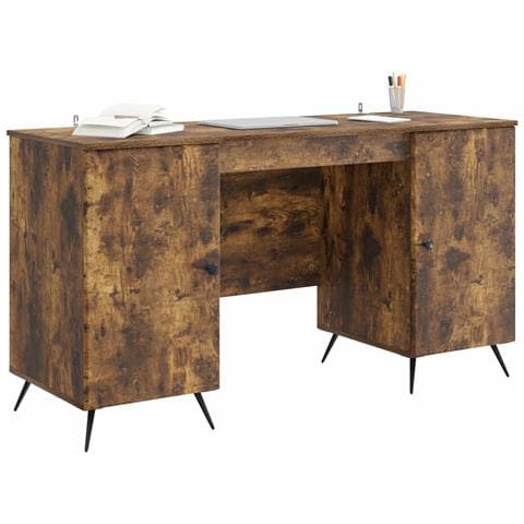 Scrivania Rovere Fumo 142,5 x 50 x 75 cm Legno ingegnerizzato - Foto 2