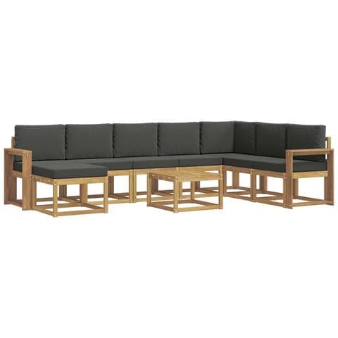 Set di divani da esterno con cuscino 9 pcs Bianco e Antracite - Foto 1