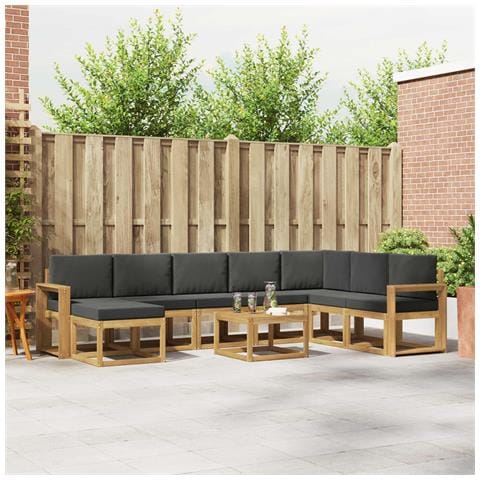 Set di divani da esterno con cuscino 9 pcs Bianco e Antracite - Foto 2
