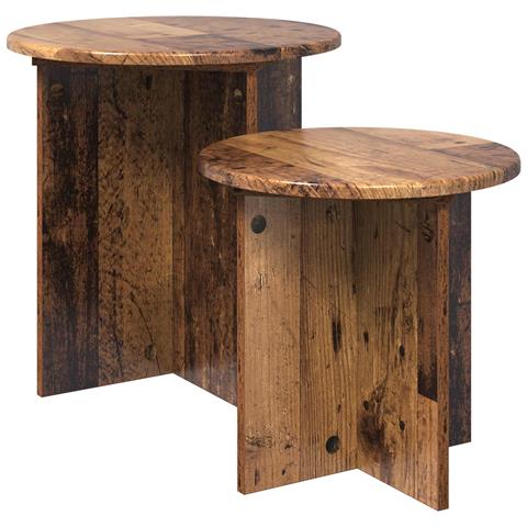 Set tavolini 2 pcs Legno antico Legno ingegnerizzato - Foto 1