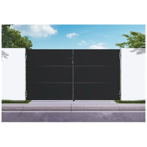 Cancello NALI in acciaio nero opaco, altezza 160 cm, 3 m. - Foto 1