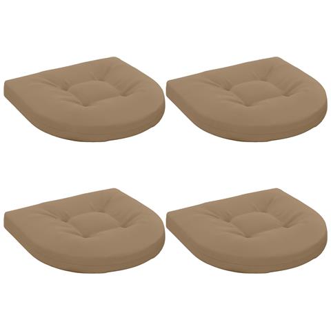 Cuscini per Sedia in 4 Pezzi 4 pz 100% Poliestere Tortora - Foto 1