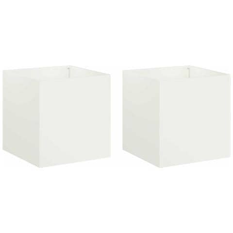 Vaso da giardino 2 pz Bianco 45 x 45 x 45 cm - Foto 1