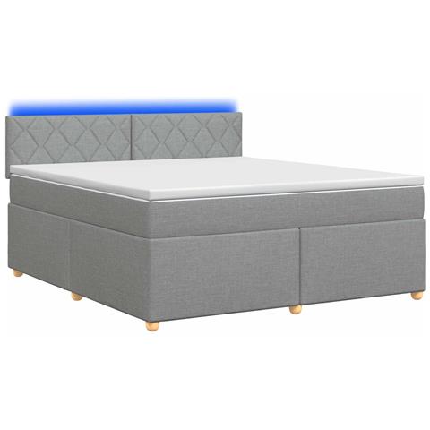 Letto box spring con materasso Grigio Chiaro 180 x 200 cm - Foto 1