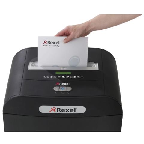Distruggidocumenti a Frammento Mercury RDX1850 Automatico con cestino da 50L capacità di 19 fogli - Nero - Foto 2