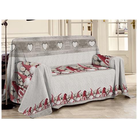 Telo Arredo Linea Pensieri Delicati In 100% Cotone Disegno Gnomi Colore Rosso Singolo Rosso - Foto 4
