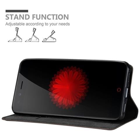 Custodia Compatibile Con Zte Nubia Z11 Mini S In Bruno Caffè - Coperchio Protettiva Con Chiusura Magnetica, Funzione Stand E Tasca Per Le Carte - Foto 2