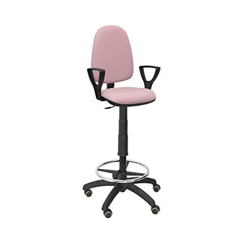 Piqueras Crespo E T04cp-sgabello Ergonomica, Regolabile In Altezza, Anello Parquet Di Ruote E Poggiapiedi Rosa Pálido - Foto 1