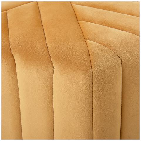 Pouf In Velluto Giallo Senape Murietta - Foto 14