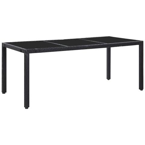 Set da Pranzo da Giardino 9 pz in Polyrattan Nero - Foto 2