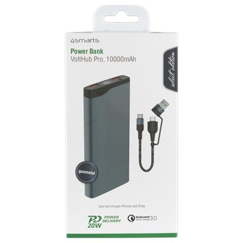 Volthub Pro - Select Edition - Powerbank - 10000 Mah - 37 Wh - 22,5 Watt - 5 A - Huawei Fast Charge, Pd 2,0, Pd 3,0, Qc 2,0, Qc 3,0, Afc, Scp - 3 Ausgabeanschlussstellen (2 X Usb, Usb-c) - Gun Metal (468777) - Foto 2