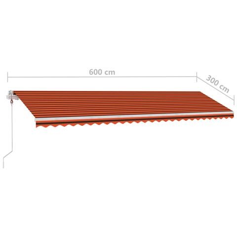 Tenda Automatica Sensore Vento LED 600x300cm Arancio Marrone - Foto 2