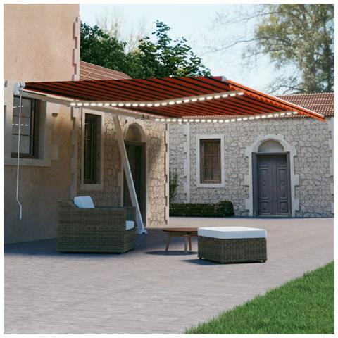 Tenda Automatica Sensore Vento LED 600x300cm Arancio Marrone - Foto 10