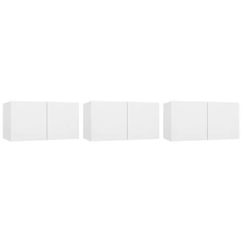 Mobili Porta TV Pensili 3pz Bianchi 60x30x30 cm - Foto 2