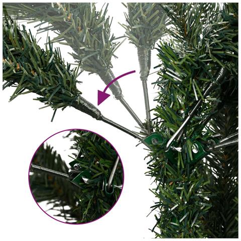 Albero Natale Artificiale Incernierato Con Bacche Rosse 240 Cm - Foto 2