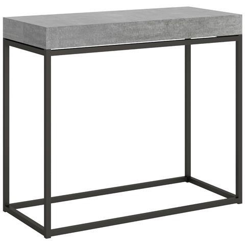 Consolle Allungabile 90x40/196 Cm Nordica Small Premium Telaio Antracite - Cemento - Foto 5