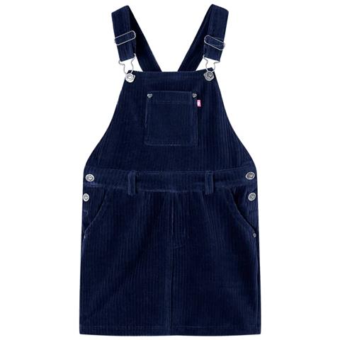 Abito Scamiciato Da Bambina Velluto A Coste Blu Marino 128 - Foto 1