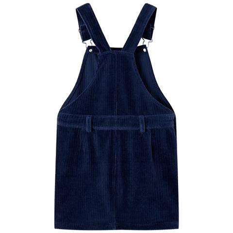 Abito Scamiciato Da Bambina Velluto A Coste Blu Marino 128 - Foto 2