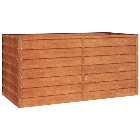 Letto Rialzato da Giardino Ruggine 160x80x77 cm Acciaio Corten - Foto 2