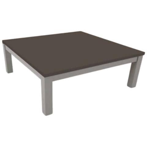 Tavolino Da Salotto Rettangolare Struttura Grigio E Piano Fango Tratto - Foto 1