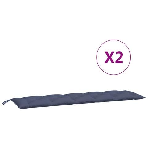 Cuscini Per Panca 2 Pz Blu Marino 180x50x7 Cm In Tessuto Oxford - Foto 2