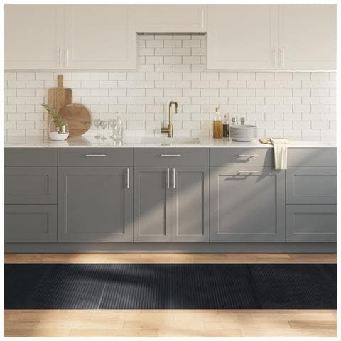 Tappeto Rettangolare Nero 80x400 Cm In Bambù - Foto 1