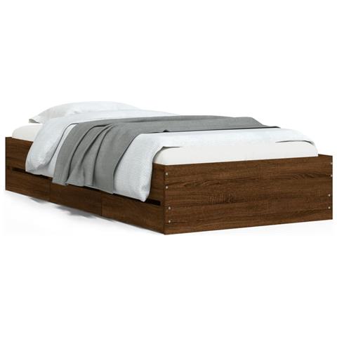 Giroletto Cassetti Rovere Marrone 90x200 Cm Legno Multistrato - Foto 2