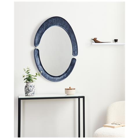 Specchio Massay 53 Cm 90 Cm Velluto Blu Scuro - Foto 1