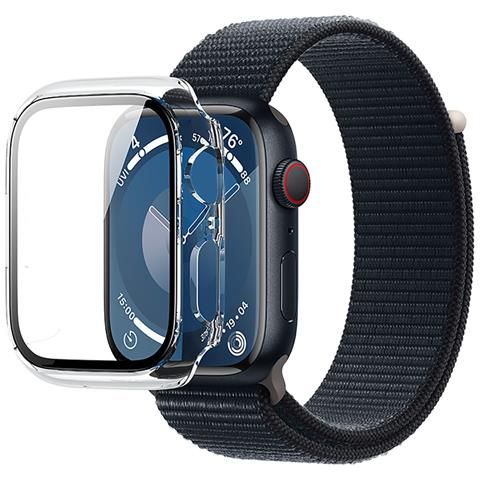 Custodia Per Apple Watch 7/8/9 45 Mm Traslucida Rinforzata, Trasparente - Foto 1