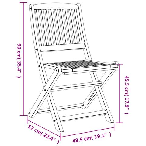 Sedie da Giardino Pieghevoli 8 pz Legno Massello di Acacia - Foto 7