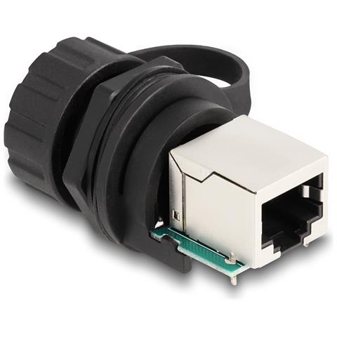 DeLOCK Connettore cavo RJ50 femmina per RJ50 femmina per installazione con cappuccio protettivo IP68 antipolvere e impermeabile nero - Foto 2