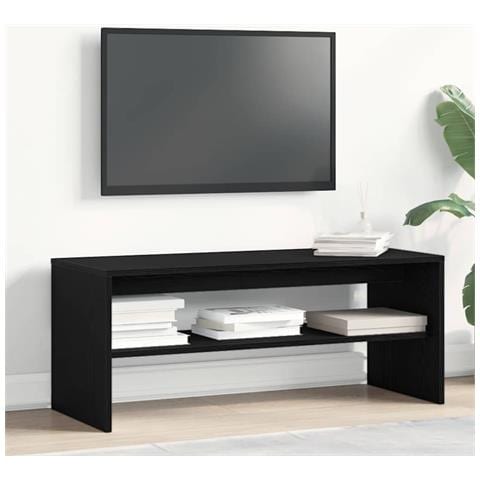Mobile Porta TV Rovere Nero 100x40x40 cm in Legno Multistrato - Foto 1