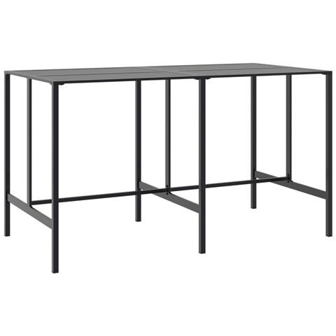 Tavolo Da Bar Nero 200x100x110 Cm Acciaio Verniciato A Polvere - Foto 2