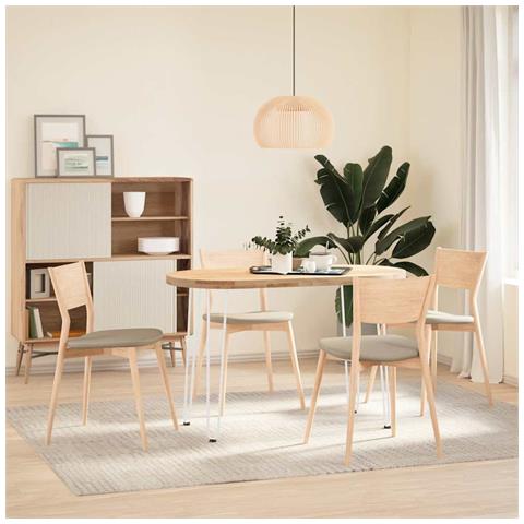 Gambe Per Tavolo A Forcina 4 Pz Bianco 72 Cm Acciaio Massiccio - Foto 3