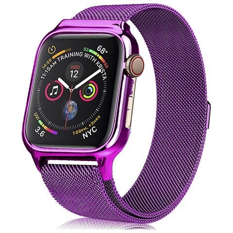 Dam Cinturino  Milanese Con Cassa Rigida E Chiusura Magnetica Compatibile Apple Watch 40mm 28x2x1 Cm. Colore Fucsia - Foto 1