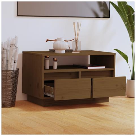 Mobile Porta Tv Ambra 60x35x37 Cm In Legno Massello Di Pino - Foto 2