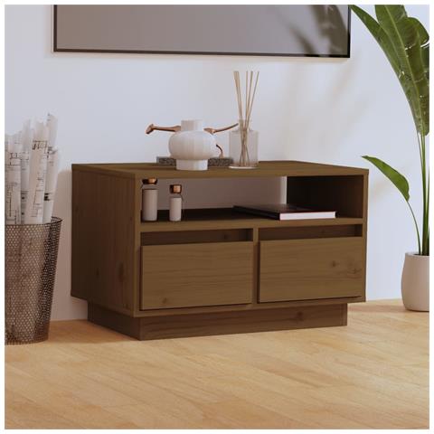 Mobile Porta Tv Ambra 60x35x37 Cm In Legno Massello Di Pino - Foto 8