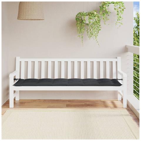 Cuscino Panca Giardino Antracite Mélange 100x50x7cm Tessuto - Foto 2