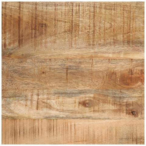 Tavolini A Incastro 3 Pz Legno Massello Di Mango Grezzo E Ferro - Foto 8